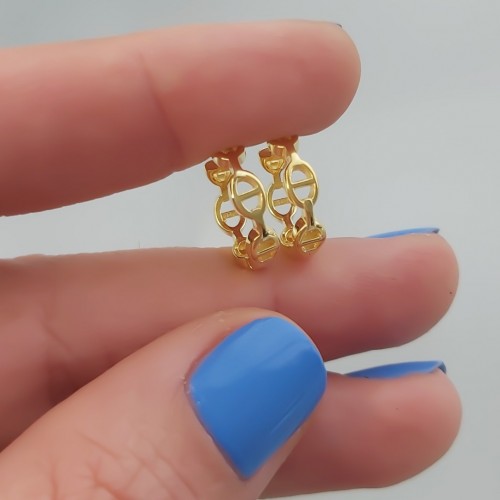 Suede Mini Halka Küpe Gold
