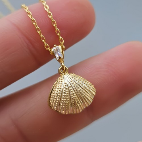İncili İstiridye Kolye Gold