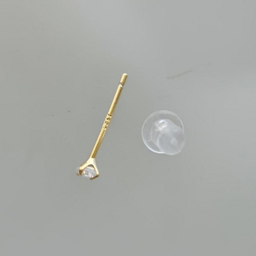Love Mini Tek Taş Küpe Gold