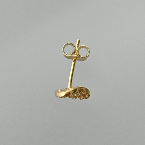 Butterfly Soft Kalp Küpe Taşlı Gold