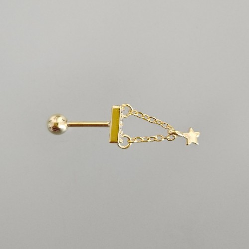 Jane Mini Soft Yıldız Piercing 925 Gümüş Gold