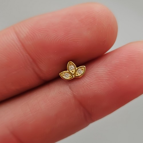 Mini Lotus Piercing Gold 925 Gümüş