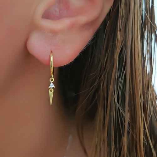 Tiny Halka Bullet Küpe Gold