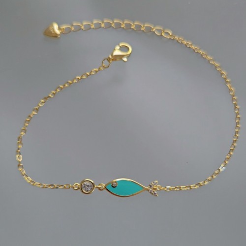 Turkuaz Balık Bileklik Gold