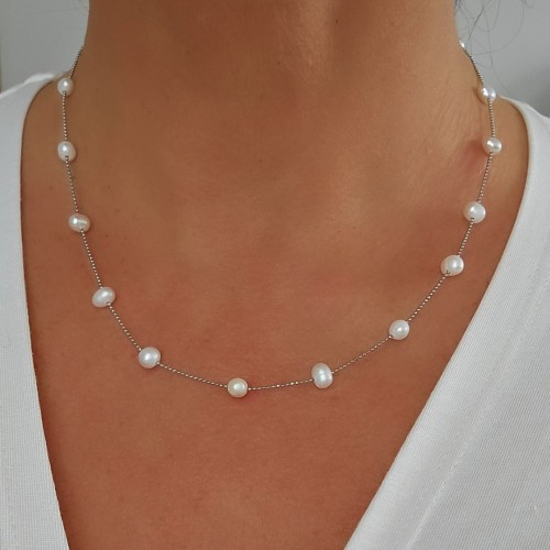 İncili Zincir Silver