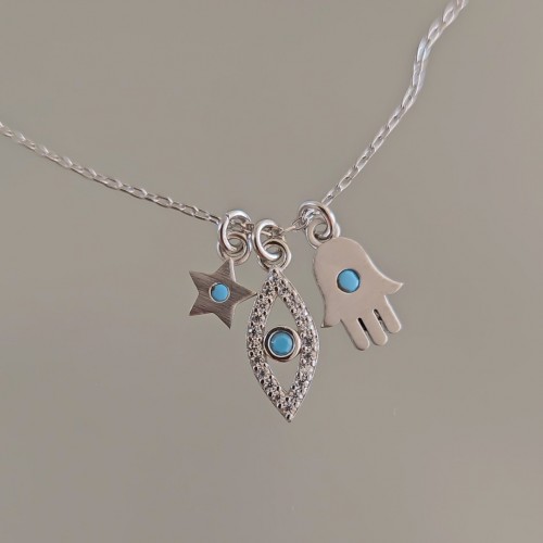 Nazar Şans Kolye Silver