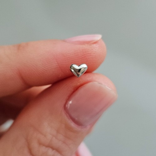 Mini Balon Kalp Küpe Silver