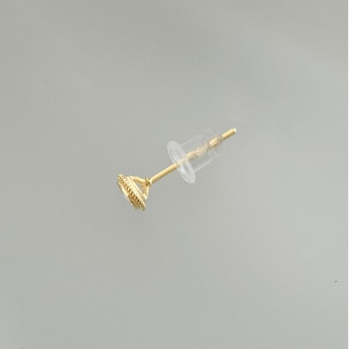 Kare Taşlı Pin Küpe Gold