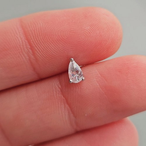 Damla Pin Küpe Silver