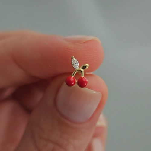 Cherry Kiraz 925 Gümüş Küpe