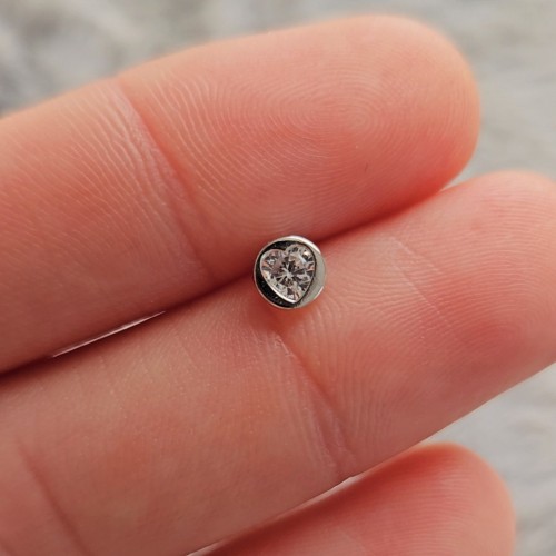 Daire Stamp Kalp Silver
