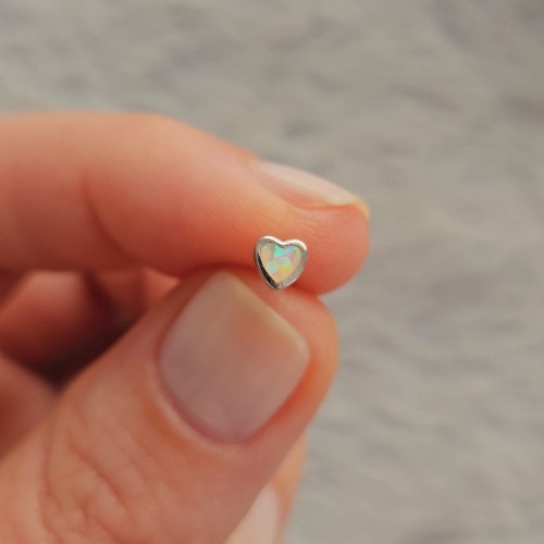 Pembe Opal Kalp Küpe Silver