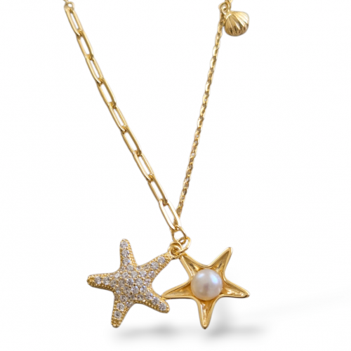 İNCİLİ DENİZ YILDIZI KOLYE