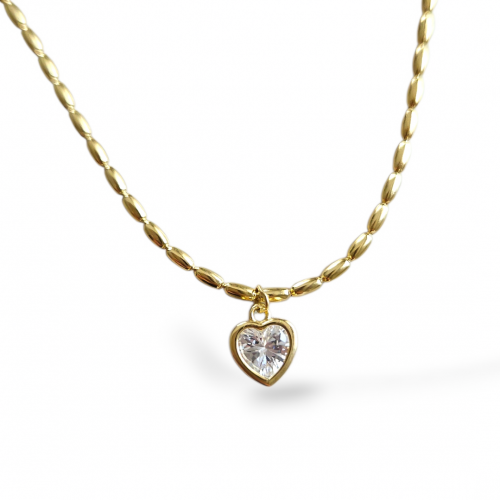 LORİE TAŞLI KALP KOLYE