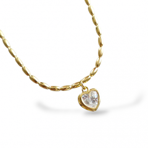 LORİE TAŞLI KALP KOLYE