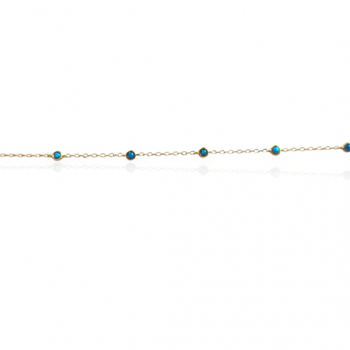 MAVİ OPAL POINT 925 GÜMÜŞ BİLEKLİK