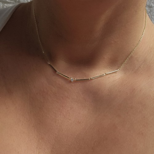 LUCIA TEK TAŞ 925 GÜMÜŞ KOLYE