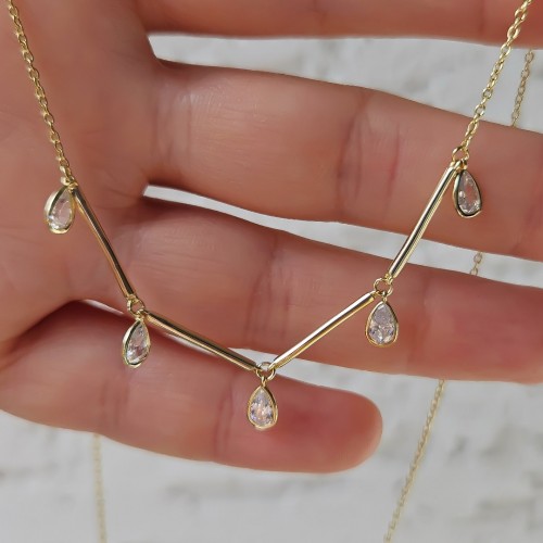 LUCIA DAMLA 925 GÜMÜŞ KOLYE