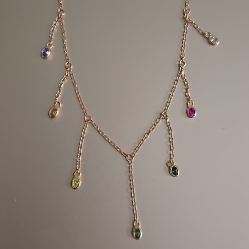 CARMEN OVAL SALKIM CHOKER 925 GÜMÜŞ KOLYE 38CM