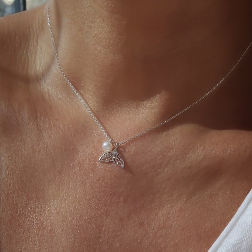 SEDEF İNCİLİ DENİZ KIZI 925 GÜMÜŞ KOLYE