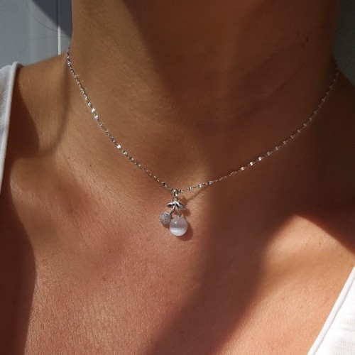 AY TAŞI CHERRY KİRAZ 925 GÜMÜŞ KOLYE