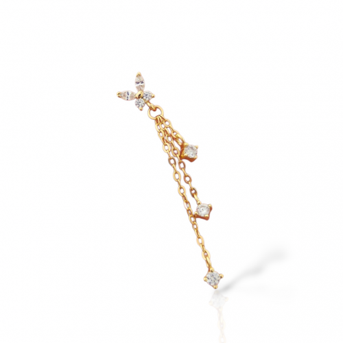 LEXİ ÜÇ ZİNCİRLİ KELEBEK 925 GÜMÜŞ KÜPE