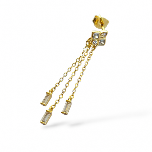 MARLA ÜÇ ZİNCİRLİ BAGET 925 GÜMÜŞ KÜPE