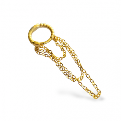 MARLA HALKA ÜÇ ZİNCİRLİ 925 GÜMÜŞ KÜPE