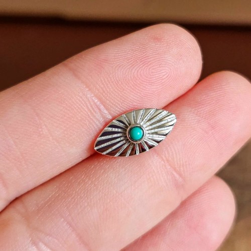 FİRUZE TURKUAZ TAŞLI MAYA EYE 925 GÜMÜŞ KÜPE