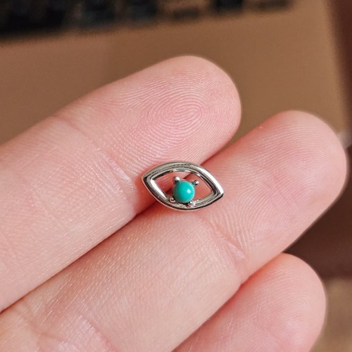 FİRUZE TURKUAZ TAŞLI GÖZ 925 GÜMÜŞ KÜPE