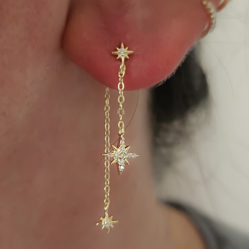 MADDY KUTUP YILDIZI CHAIN 925 GÜMÜŞ KÜPE