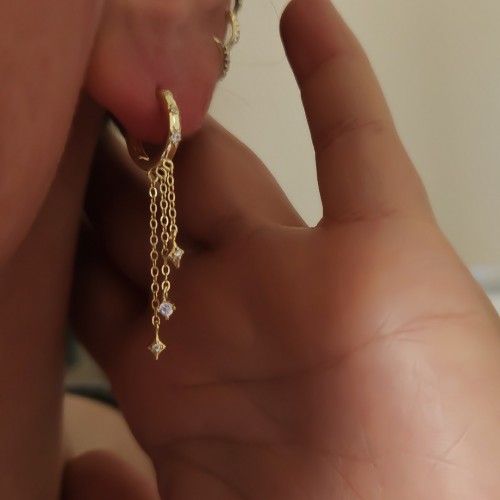 MADDY HALKA CHAIN 925 GÜMÜŞ KÜPE