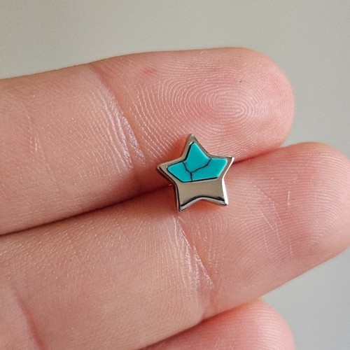 FİRUZE TURKUAZ TAŞLI YILDIZ 925 GÜMÜŞ KÜPE