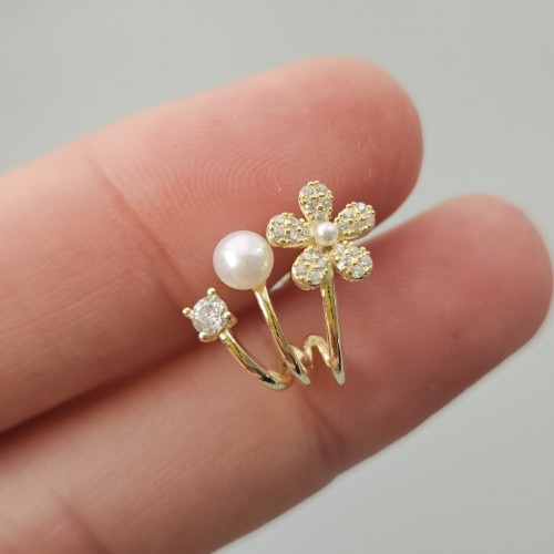 Jules Flower Pearl Küpe