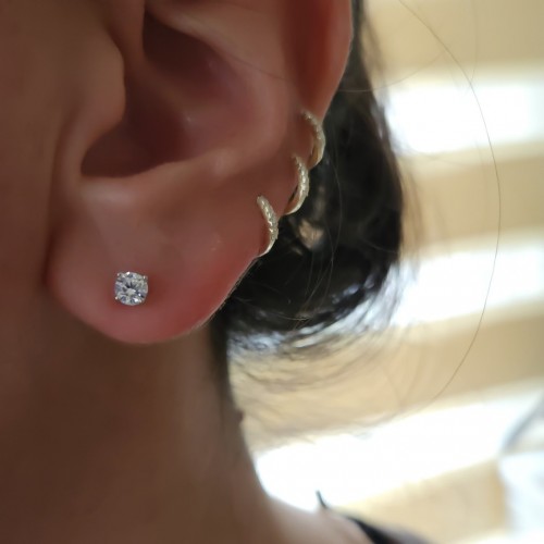 4MM VIP TEK TAŞ  925 GÜMÜŞ KÜPE