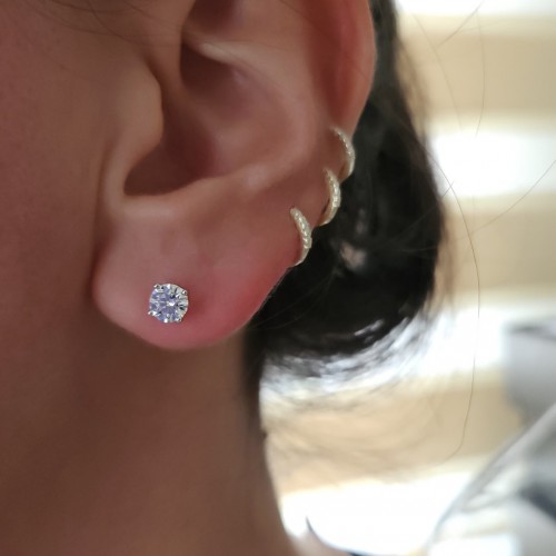 5MM VIP TEK TAŞ  925 GÜMÜŞ KÜPE