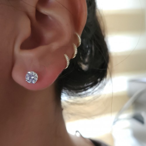 6MM VIP TEK TAŞ  925 GÜMÜŞ KÜPE