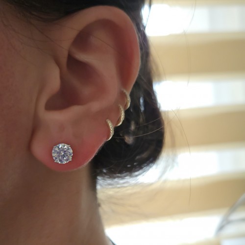 7MM VIP TEK TAŞ  925 GÜMÜŞ KÜPE