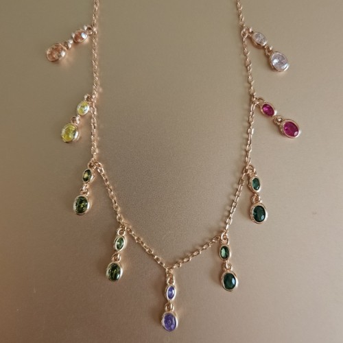 CARMEN OVAL CHOKER 925 GÜMÜŞ KOLYE 38CM